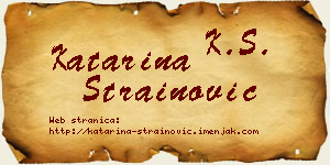 Katarina Strainović vizit kartica